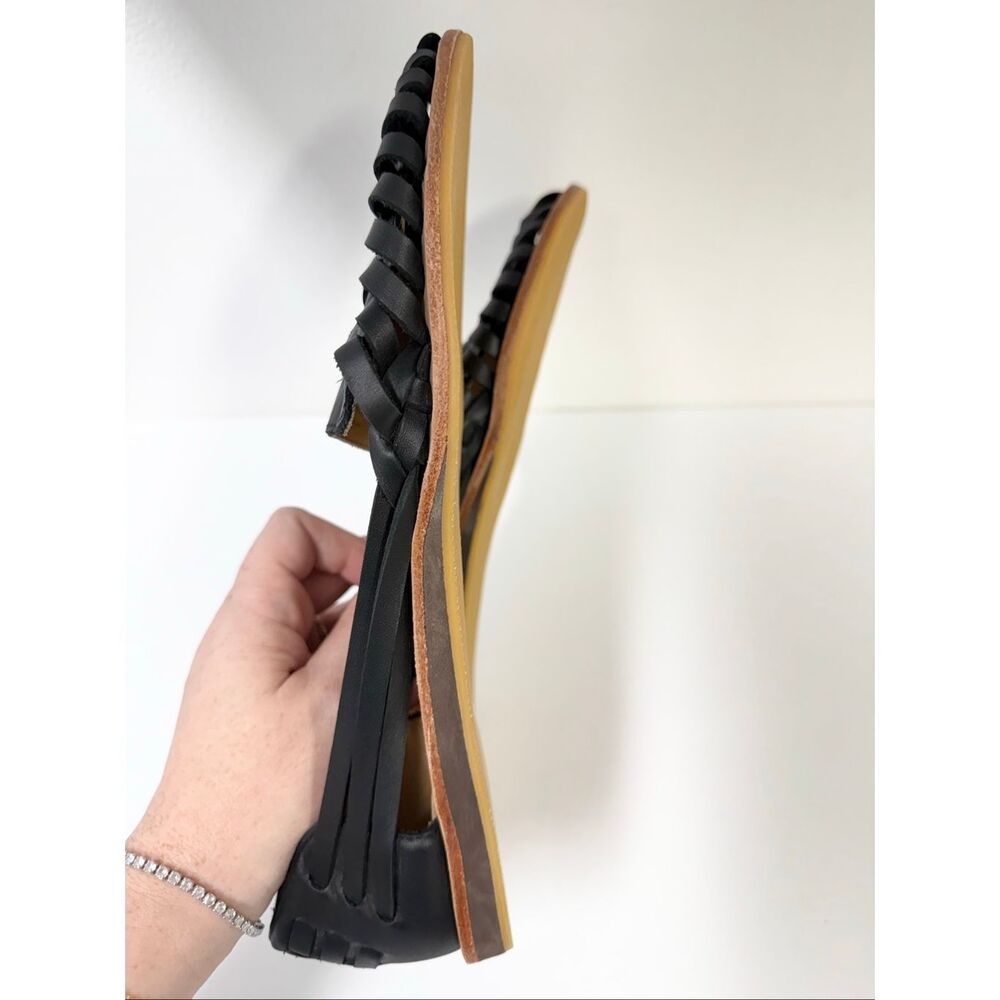 Nisolo Black Woven Leather Slip-On Flats - Picture 4 of 5